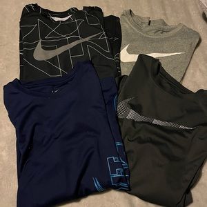 1 long sleeve shirt and 3 short sleeve shirts